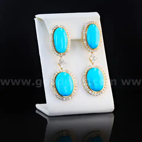 TURQUOISE and DIAMOND Earrings