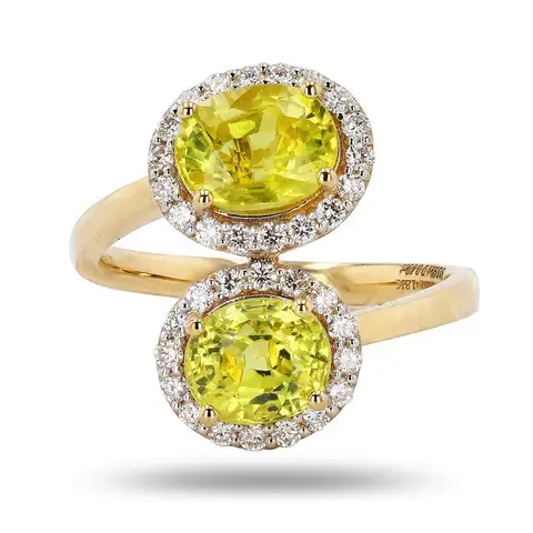 YELLOW SAPPHIRE and DIAMOND Ring