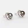 TAHITIAN PEARL and DIAMOND EARRINGS