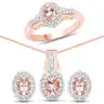 Morganite and White Topaz 3 Piece Jewelry Set