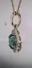 Emerald and White Diamond Pendant