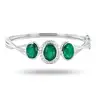 Beautiful Emerald and 18k White Gold Bangle