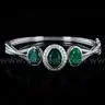 Beautiful Emerald and 18k White Gold Bangle
