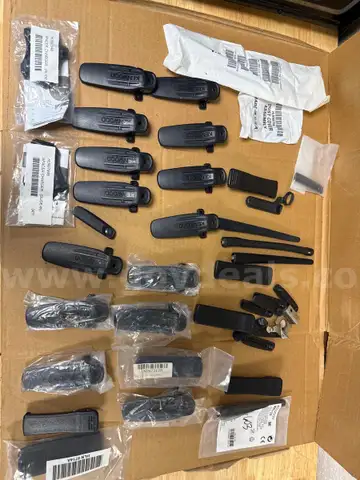 Miscellaneous lot of kenwood handheld radio clips and accessories