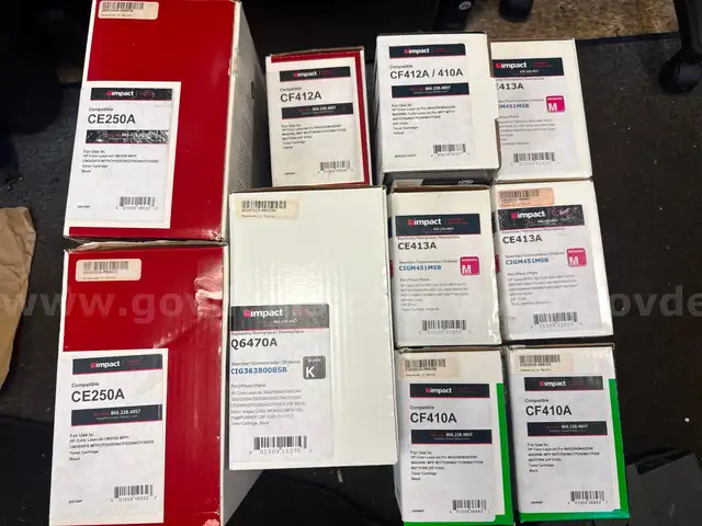 Miscellaneous lot of impact laser jet printer ink cartridges (10) total