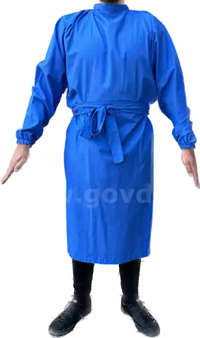 LOT of 5 - Premium 100% Cotton Dental/Hygienists Gowns Reusable Washable