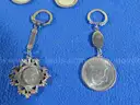 Lot of 5 Keychains (incl. Silver Washington Quarters)