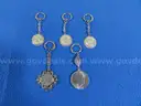 Lot of 5 Keychains (incl. Silver Washington Quarters)
