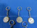 Lot of 5 Keychains (incl. Silver Washington Quarters)
