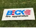 Vintage LARGE Beck Fire Apparatus Banner - 105&#x22; x 51&#x22;