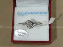 Sterling Silver Ring with Genuine Diamonds