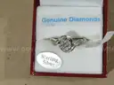 Sterling Silver Ring with Genuine Diamonds