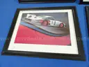 Lot of 4 Vintage Porsche Dealer Pictures/Posters Framed
