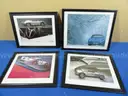 Lot of 4 Vintage Porsche Dealer Pictures/Posters Framed