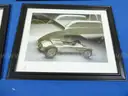 Lot of 4 Vintage Porsche Dealer Pictures/Posters Framed