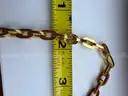 Bold 18K Gold Geometric Link Bracelet 16.61 g (European Hallmarks)
