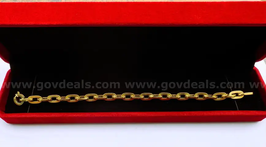 Bold 18K Gold Geometric Link Bracelet 16.61 g (European Hallmarks)