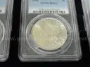 Lot of 4 Brilliant Morgan Dollars &#x2013; PCGS MS63 &#x2013; In Elegant Gift Box (Lot #11)