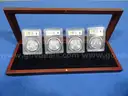 Lot of 4 Brilliant Morgan Dollars &#x2013; PCGS MS63 &#x2013; In Elegant Gift Box (Lot #11)
