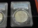 Lot of 4 Brilliant Morgan Dollars &#x2013; PCGS MS63 &#x2013; In Elegant Gift Box (Lot #11)