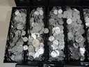 Massive 100 LBS Lot of U.S. Coins &#x2013; Nickels, Dimes, Quarters, Halves &#x26; Dollars!