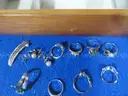 Large Lot of Gold and Silver Jewelry in Musical Jewelry Box
