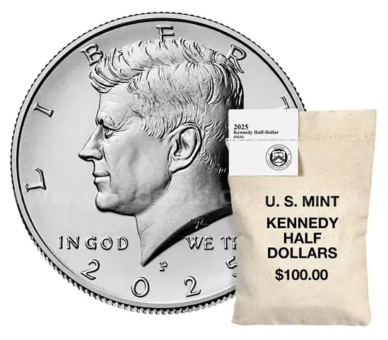 Kennedy 2025 Half Dollar 200-Coin Bag P&#x26;D ($100 Face Value)