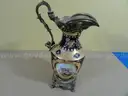 Antique French Gilt &#x26; Cobalt Blue Porcelain Ewer with Gilt Bronze Mounts
