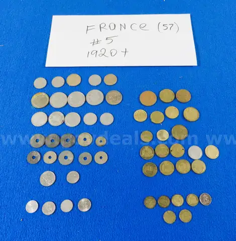 FRANCE - 57 Coins Collection – Oldest 1880 – Beautiful Old Francs & Centimes!