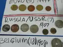 281 Coins Lot  - 52 WORLD COUNTRIES/TERRITORIES - Oldest 1800!!