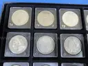 35 Morgan Silver Dollar Collection - Many in AU Condition - No Duplicates w/ Display Case
