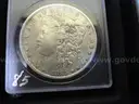 35 Morgan Silver Dollar Collection - Many in AU Condition - No Duplicates w/ Display Case