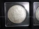 35 Morgan Silver Dollar Collection - Many in AU Condition - No Duplicates w/ Display Case