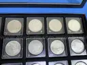35 Morgan Silver Dollar Collection - Many in AU Condition - No Duplicates w/ Display Case