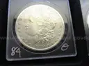 35 Morgan Silver Dollar Collection - Many in AU Condition - No Duplicates w/ Display Case