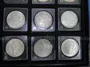 35 Morgan Silver Dollar Collection - Many in AU Condition - No Duplicates w/ Display Case
