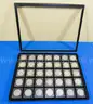 35 Morgan Silver Dollar Collection - Many in AU Condition - No Duplicates w/ Display Case