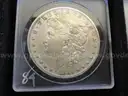 35 Morgan Silver Dollar Collection - Many in AU Condition - No Duplicates w/ Display Case