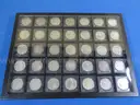35 Morgan Silver Dollar Collection - Many in AU Condition - No Duplicates w/ Display Case