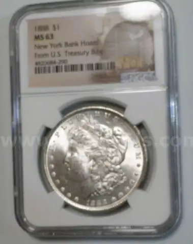 1888 MS63 Morgan Silver Dollar New York Bank Hoard From US Treasury Bag