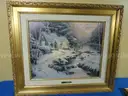 Lot of 3 Thomas Kinkade Framed Artworks with Certificates of Authenticity (COAs)