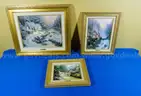 Lot of 3 Thomas Kinkade Framed Artworks with Certificates of Authenticity (COAs)