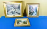 Lot of 3 Thomas Kinkade Framed Artworks with Certificates of Authenticity (COAs)