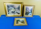 Lot of 3 Thomas Kinkade Framed Artworks with Certificates of Authenticity (COAs)