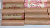 LOT of 90 Uncirculated pre-1982 Pennies/Cents Rolls Original Bank Wrapped