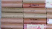 LOT of 90 Uncirculated pre-1982 Pennies/Cents Rolls Original Bank Wrapped