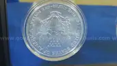 Beautiful Set of Colorized &#x26; Hologram Silver Eagles, Consecutive Years (2000&#x2013;2005), Framed
