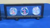 Beautiful Set of Colorized &#x26; Hologram Silver Eagles, Consecutive Years (2000&#x2013;2005), Framed
