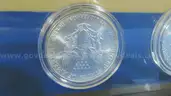 Beautiful Set of Colorized &#x26; Hologram Silver Eagles, Consecutive Years (2000&#x2013;2005), Framed