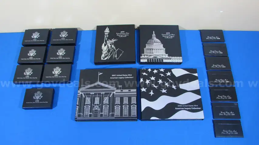 Trio of Pristine Silver Proof Sets (Premier, American Legacy, Mint Proof)